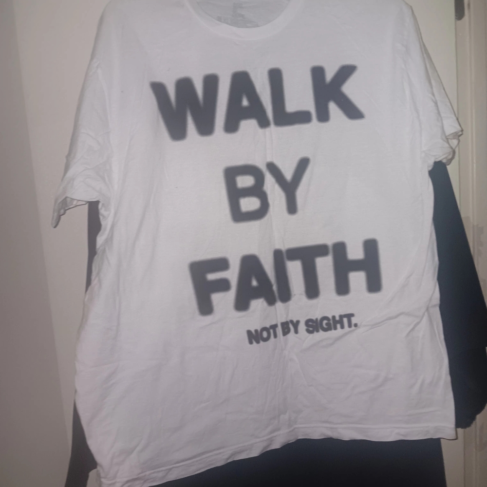 White Graphic Tee with Inspirational Text